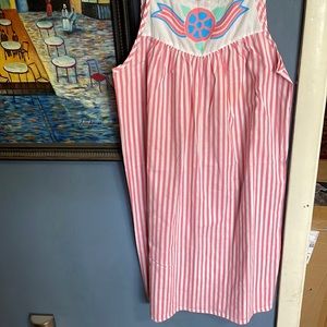 Vintage Nightgown. Pink and white. Sz M